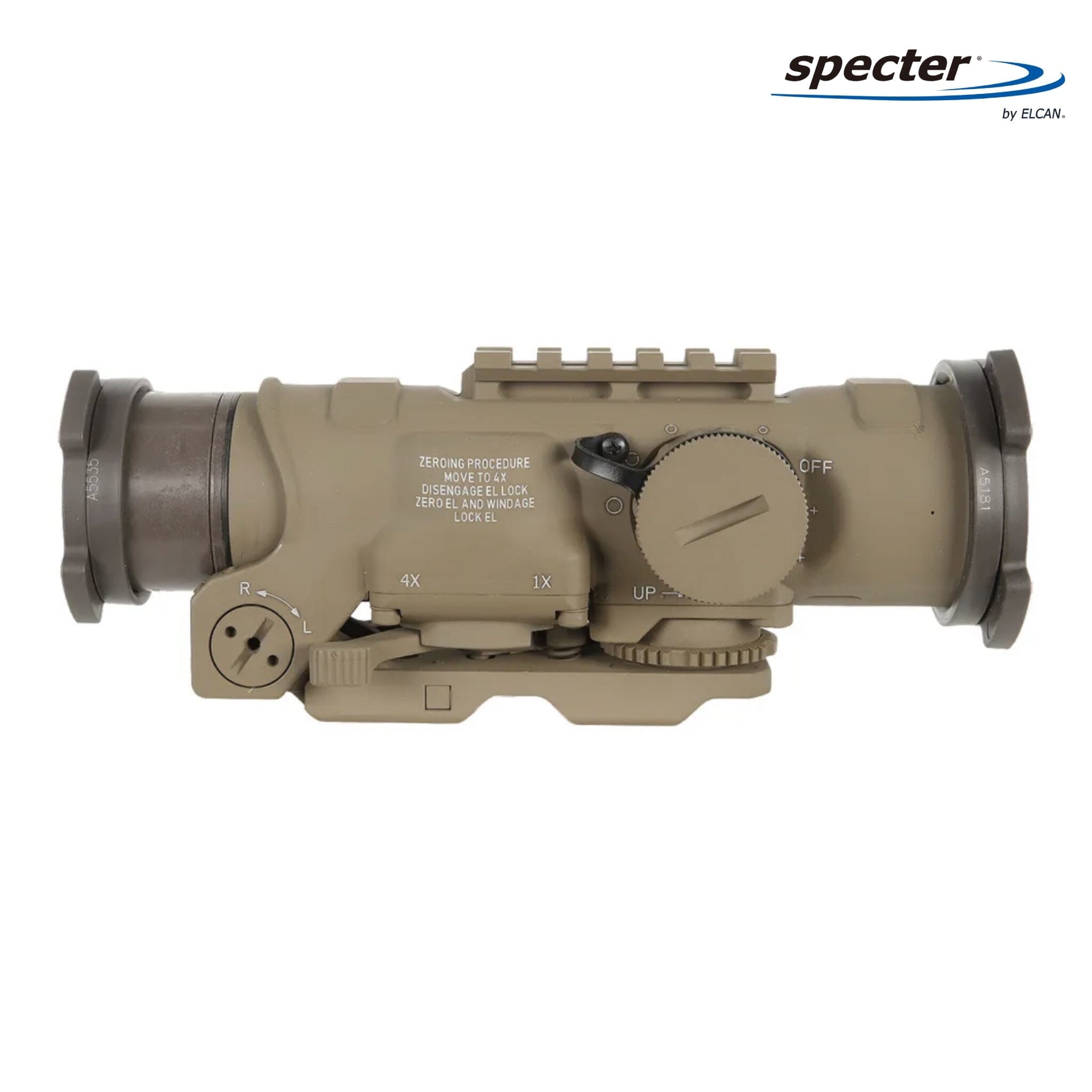ELCAN SpecterDR 1x/4x Rifle Scope 5.56 BDC Reticle FDE Rifle Scope ELCAN SpecterDR 