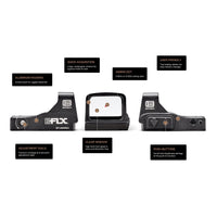 EOTech EFLX 6 MOA Tan showing the two brightness buttons for its 8 daylight and 1 night-vision settings