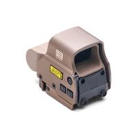 EXPS3-0TAN holographic sight in Tan showing the integrated quick-detach lever and raised mounting base