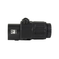 EOTech G33 3x magnifier in black showing the windage and elevation adjustment collars