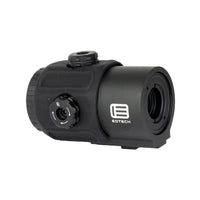 EOTech G43 3x magnifier in black showing the tool-free windage and elevation adjustment
