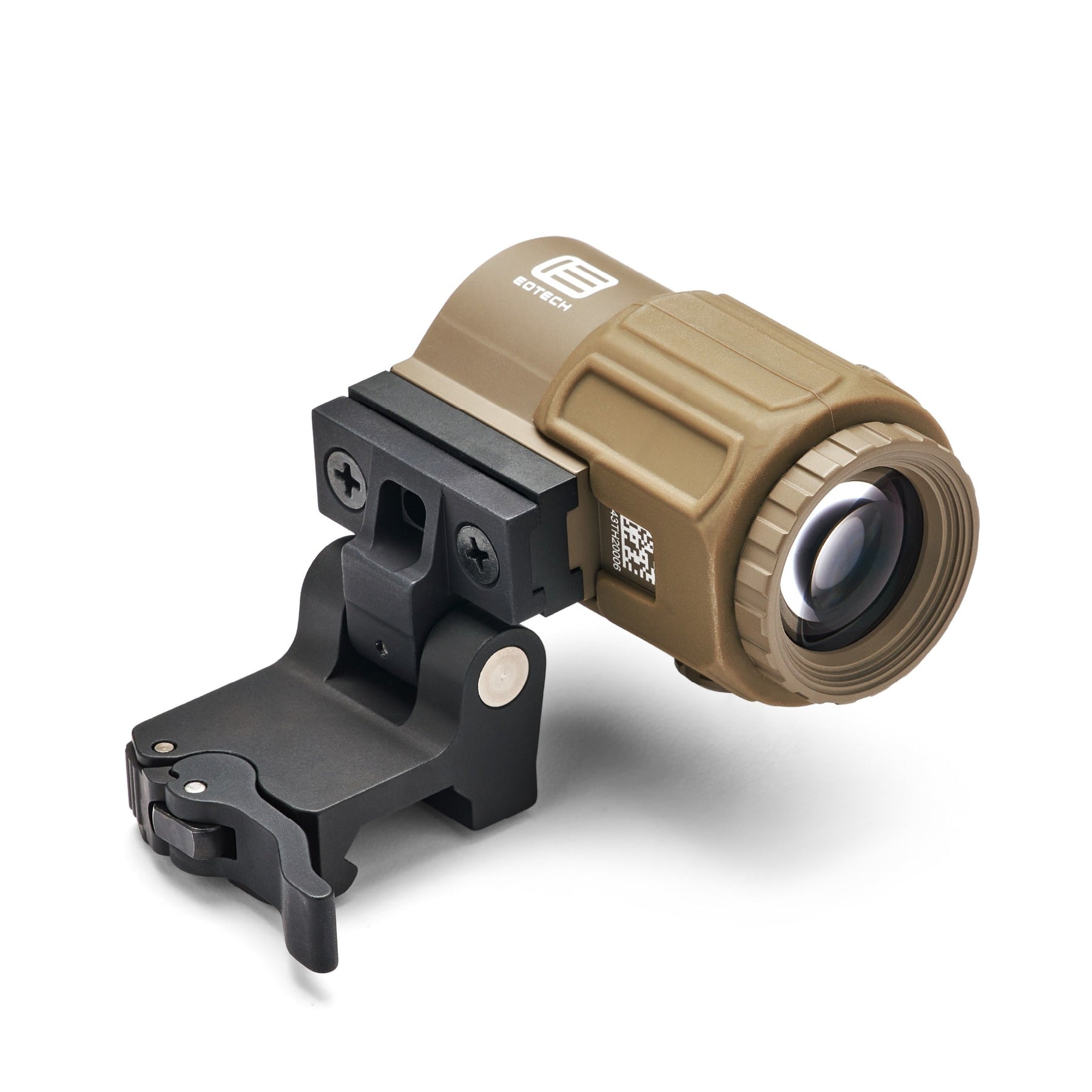 EOTech G43 3x magnifier in Tan on the Switch-to-Side mount for use behind a holographic sight