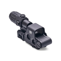 EOTech HHS II reticle view showing the 68 MOA ring with two 1 MOA aiming dots in red
