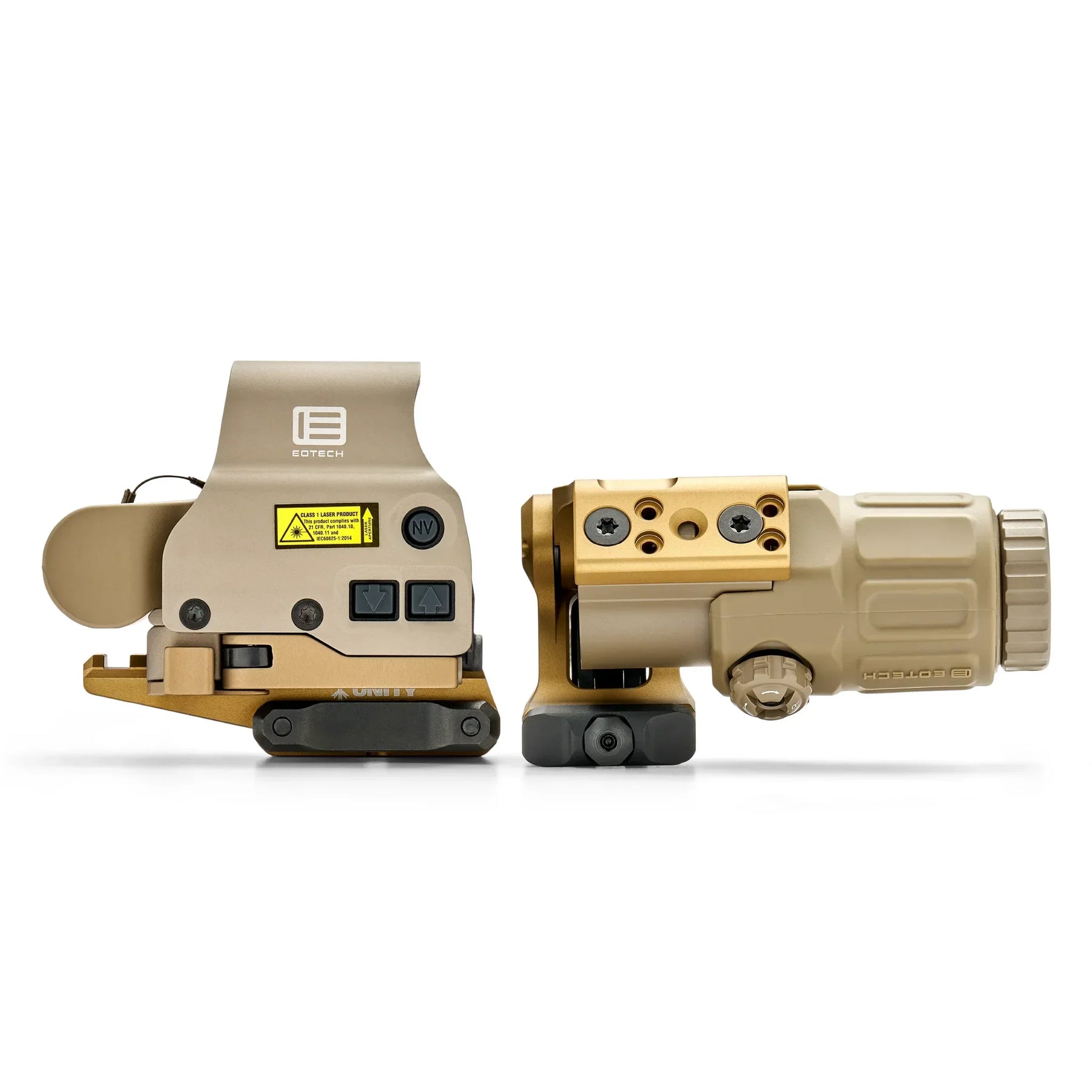 HHS UNITY I system in tan combining an EOTech EXPS3-0 holographic sight with a G33 3x magnifier