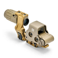 HHS UNITY I in tan carried on a UNITY Tactical FAST FTC Omni flip-to-centre mount with FAST Optic Riser