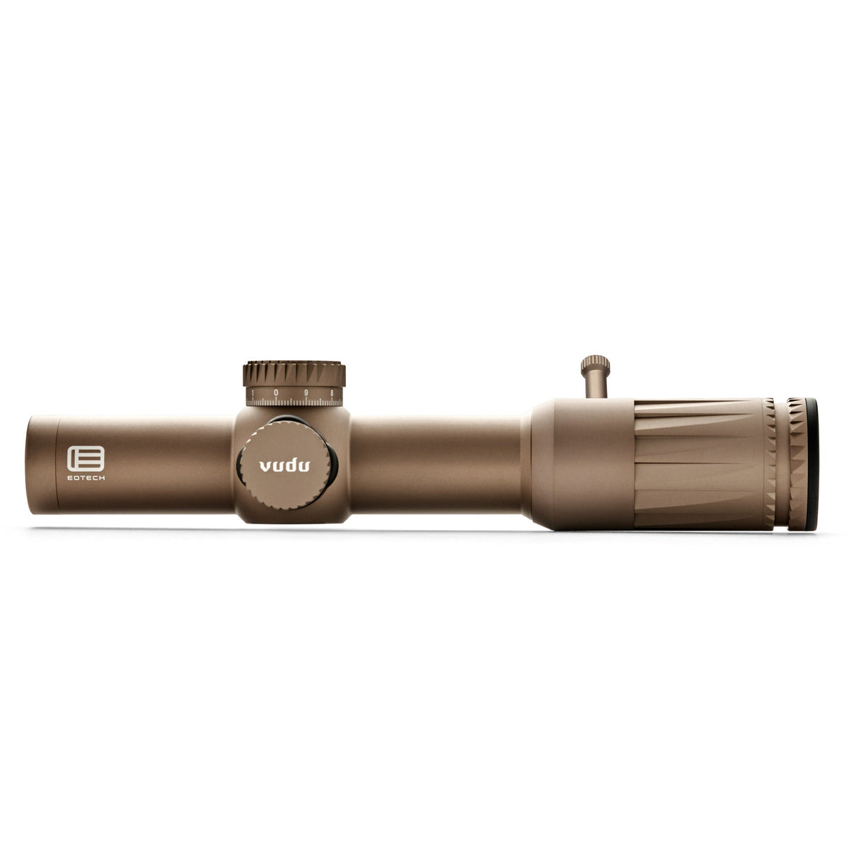 EOTech Vudu 1-10x28 FFP LPVO in tan with the daylight-bright SR5 MRAD reticle, VDU1-10SR5DFTAN