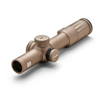 EOTech Vudu 1-10x28 LPVO in tan showing the 34 mm main tube and 28 mm objective bell