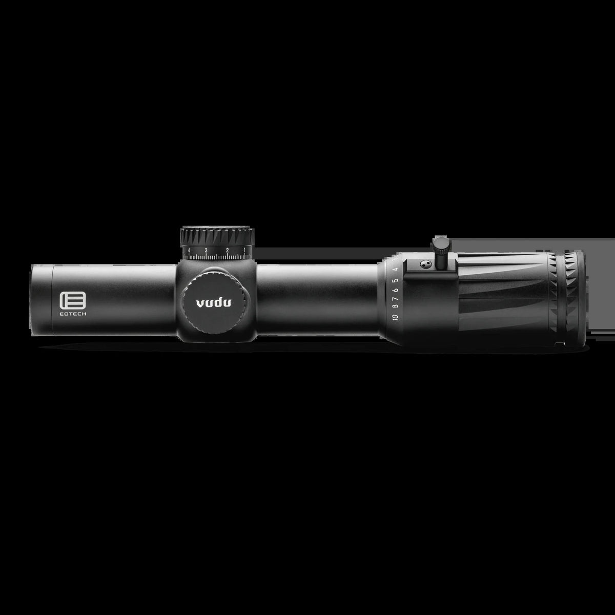 EOTech Vudu 1-10x28 SR5 MRAD scope in black, built on a 34 mm main tube for 34 mm rings