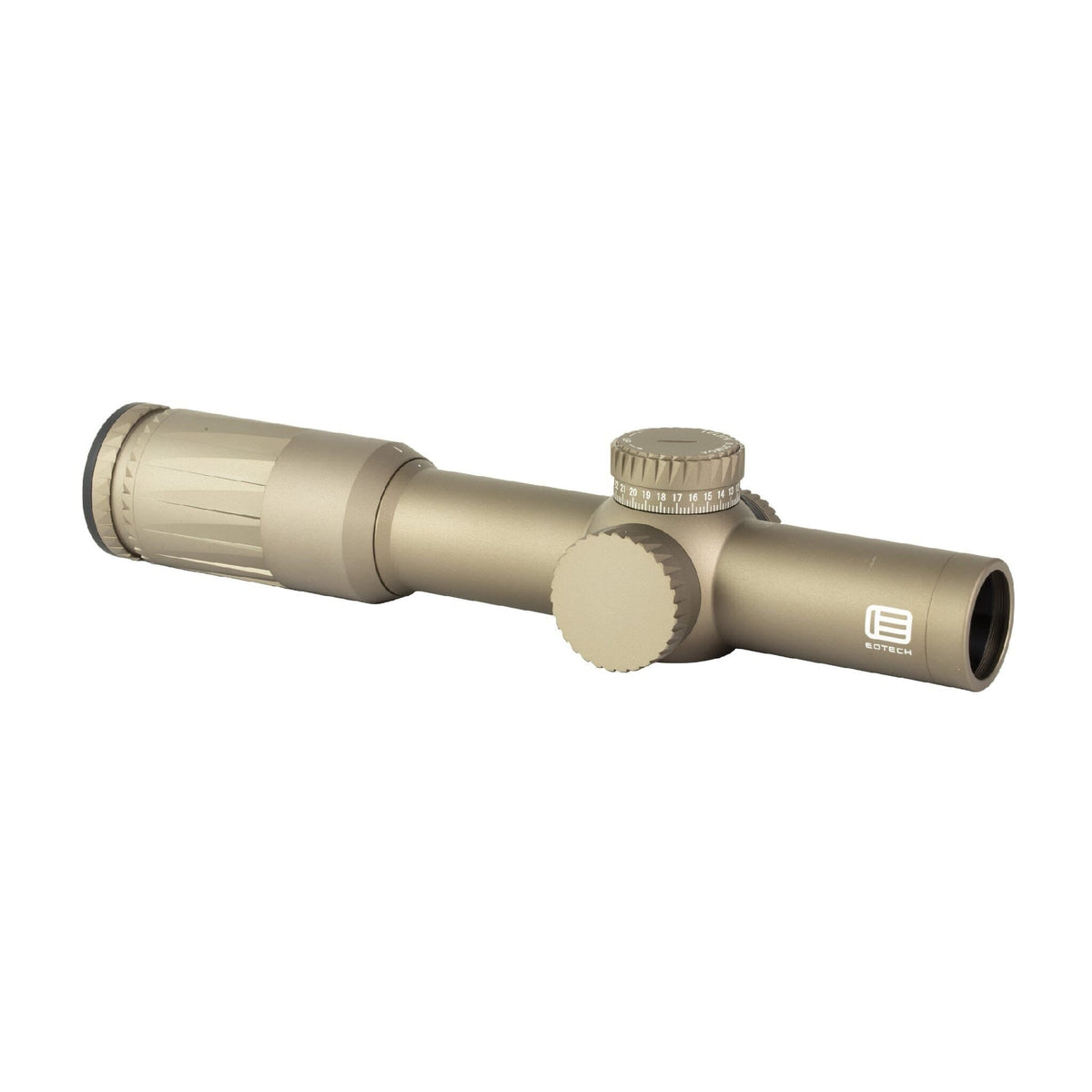 EOTech Vudu 1-10x28 SR4 MOA rifle scope in tan, built with XC high-density glass on a 34mm tube