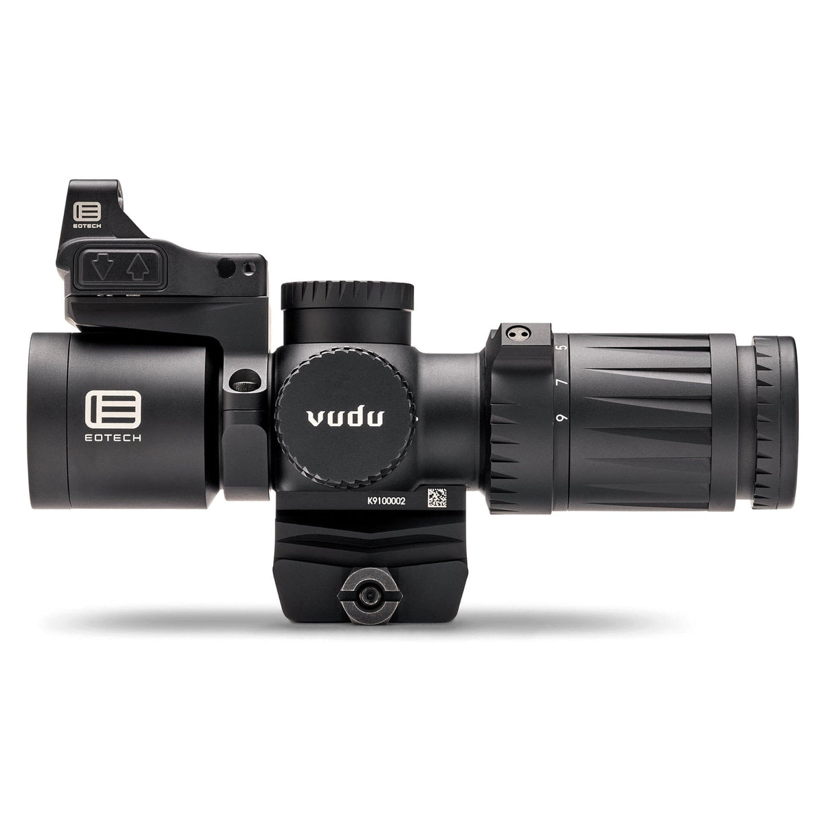 EOTech Vudu 3-9x32 HC1 MOA package on a rifle for mixed close and mid-range shooting