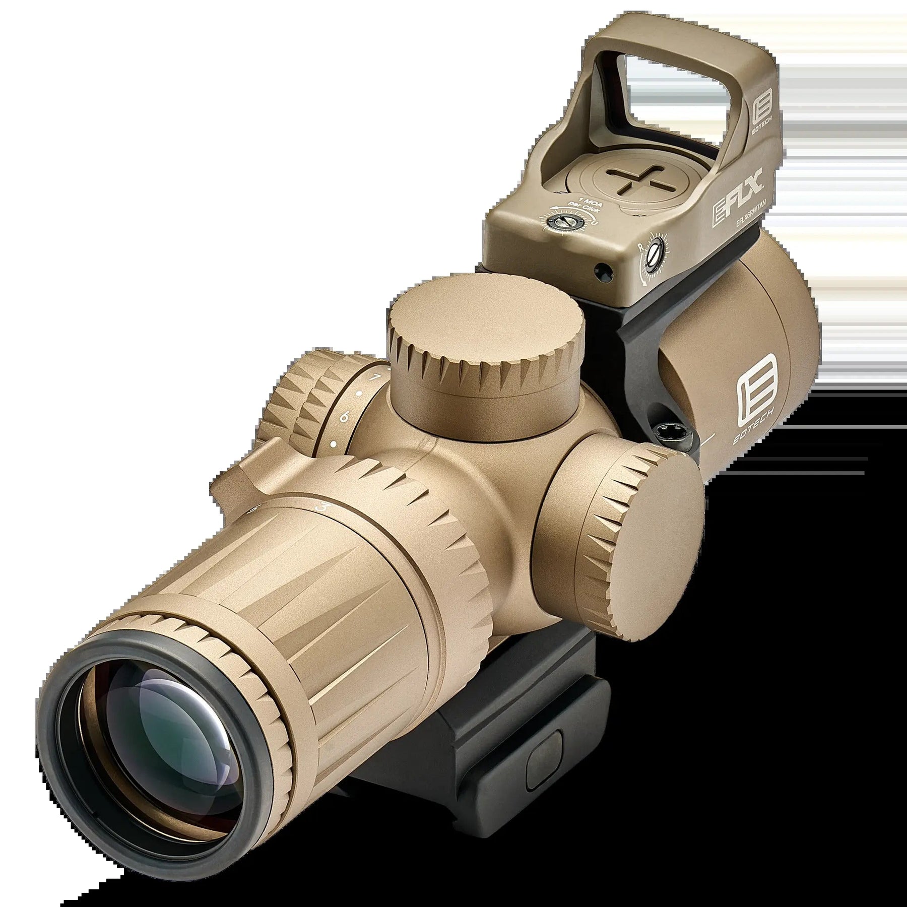 EOTech VDU3-9PKG1TAN package with the EFLX 3 MOA red dot fitted on its offset mount
