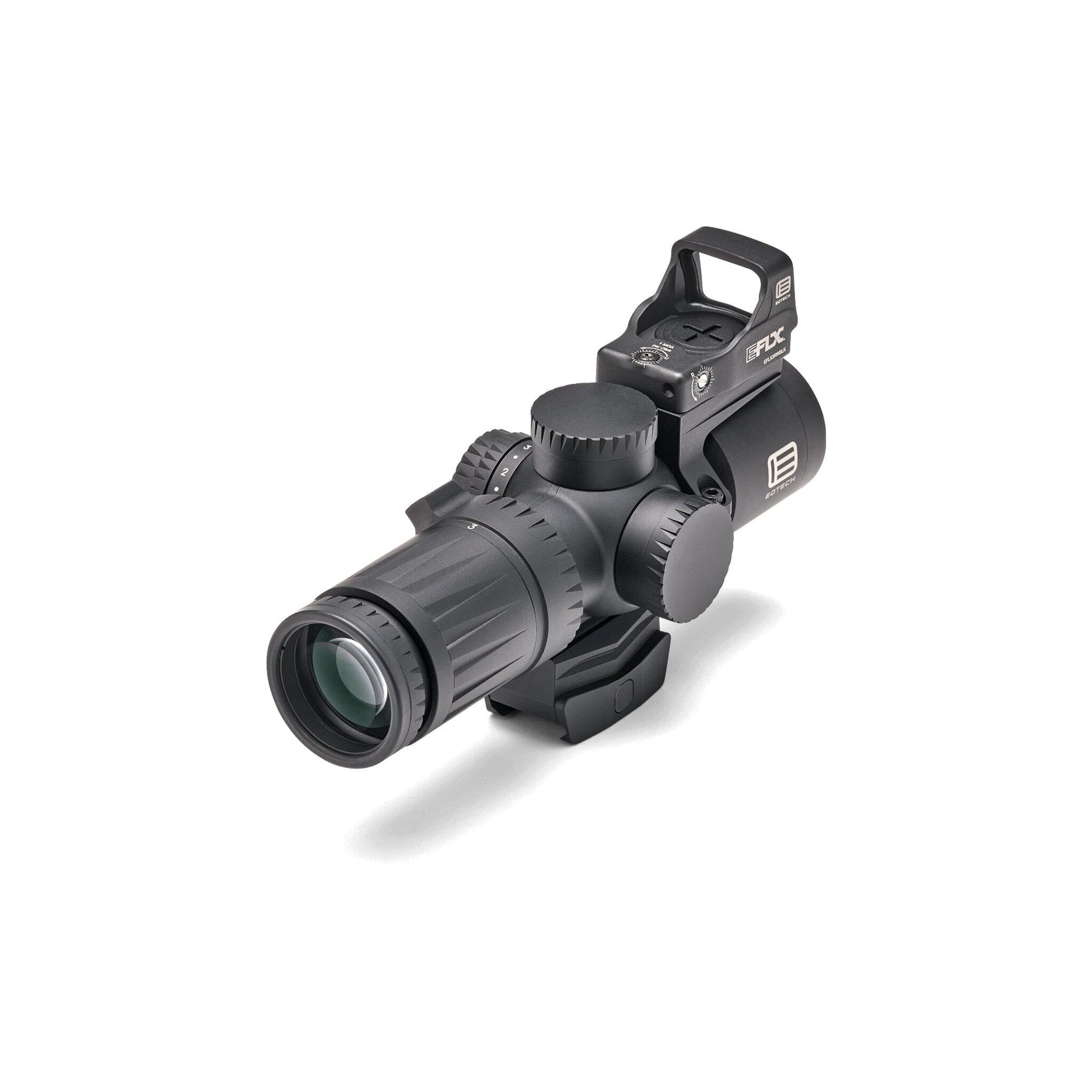 EOTech Vudu 3-9x32 MR5 showing its zero-resettable capped elevation and windage turrets