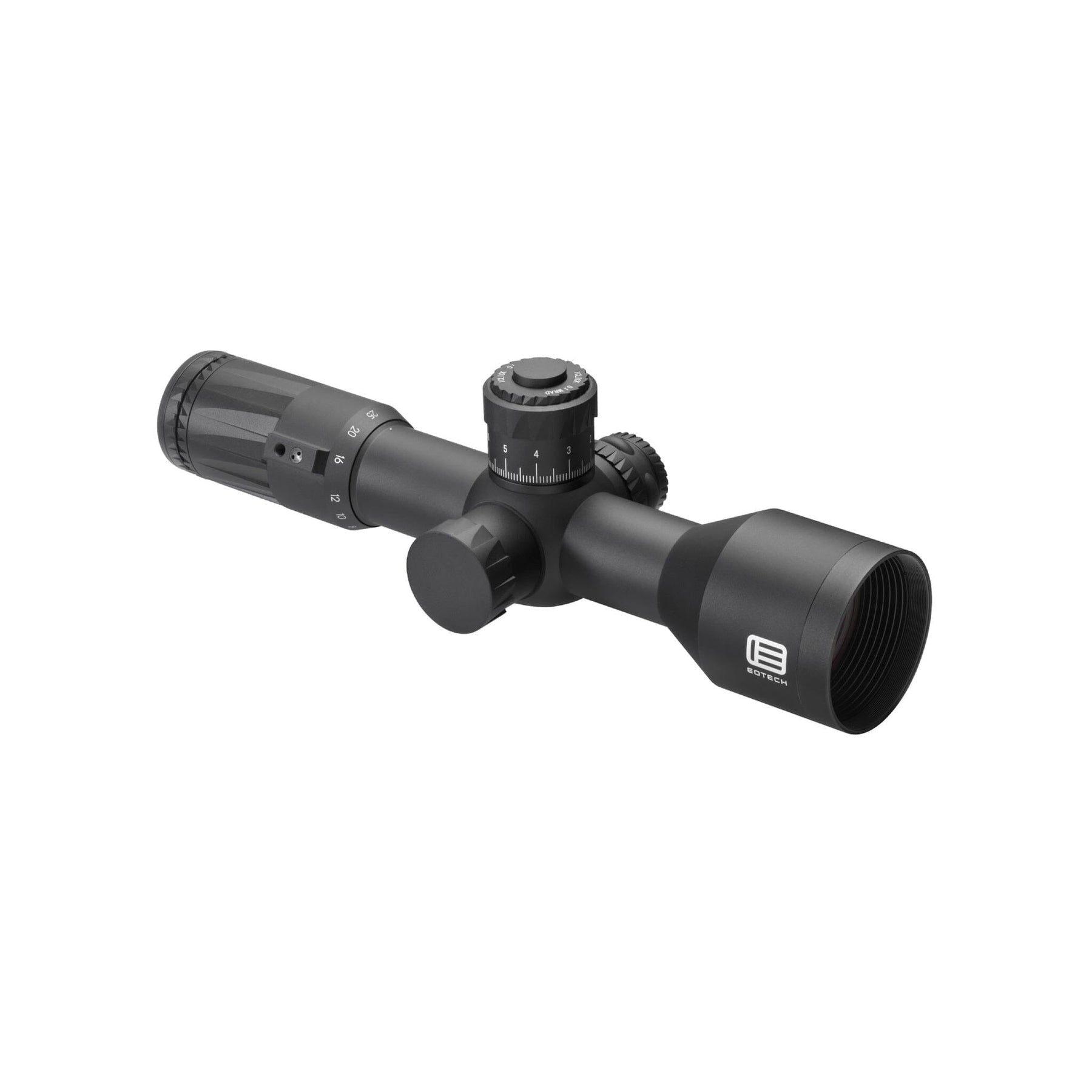EOTech Vudu 5-25x50 rifle scope showing the 34 mm tube and 50 mm objective bell