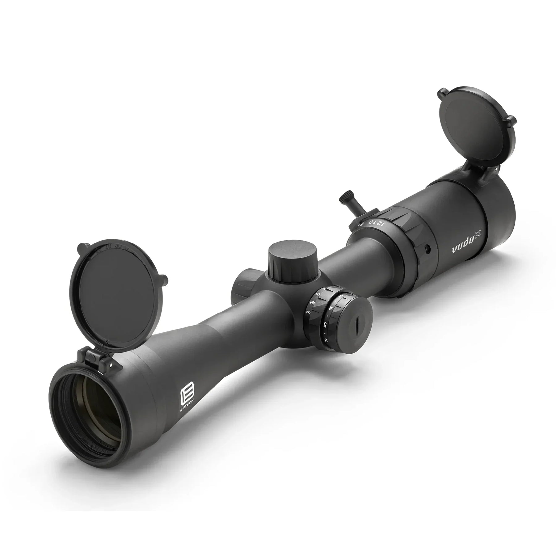 Vudu X 2-12x40 in black with the illuminated DP1 reticle set in the second focal plane