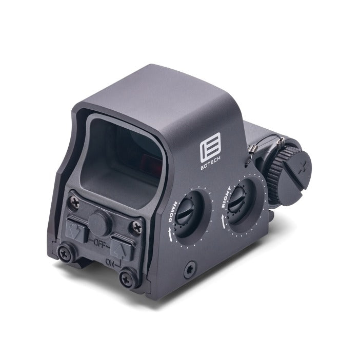 Grey EOTech XPS2-0GREY holographic sight with its twenty daylight brightness settings and cross-bolt clamp