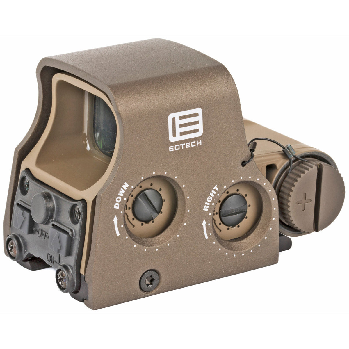 EOTech XPS2-0TAN in tan showing the cross-bolt clamp used on 1in Weaver and Picatinny rails