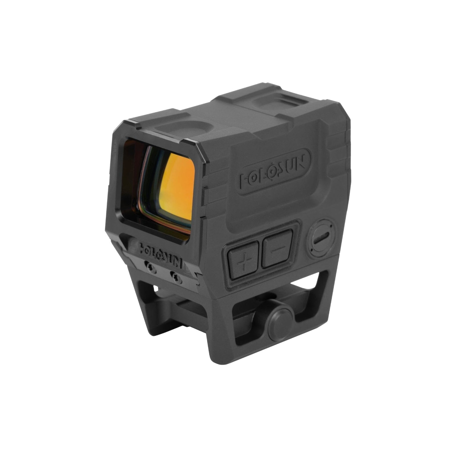 Holosun AEMS CORE X2 enclosed red dot sight showing its single 2 MOA aiming dot