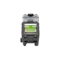 Holosun AEMS EVO red dot sight with its 32 x 25 mm window for two-eyes-open shooting
