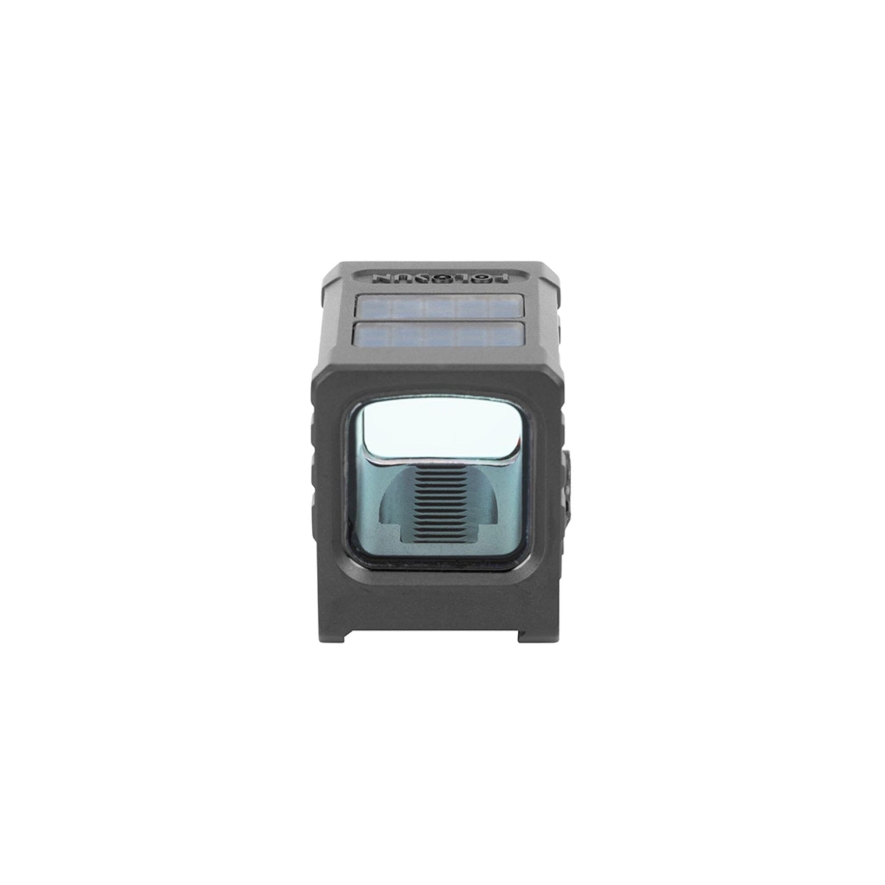 Holosun AEMS Micro green dot sight with its 18 by 18 mm enclosed viewing window