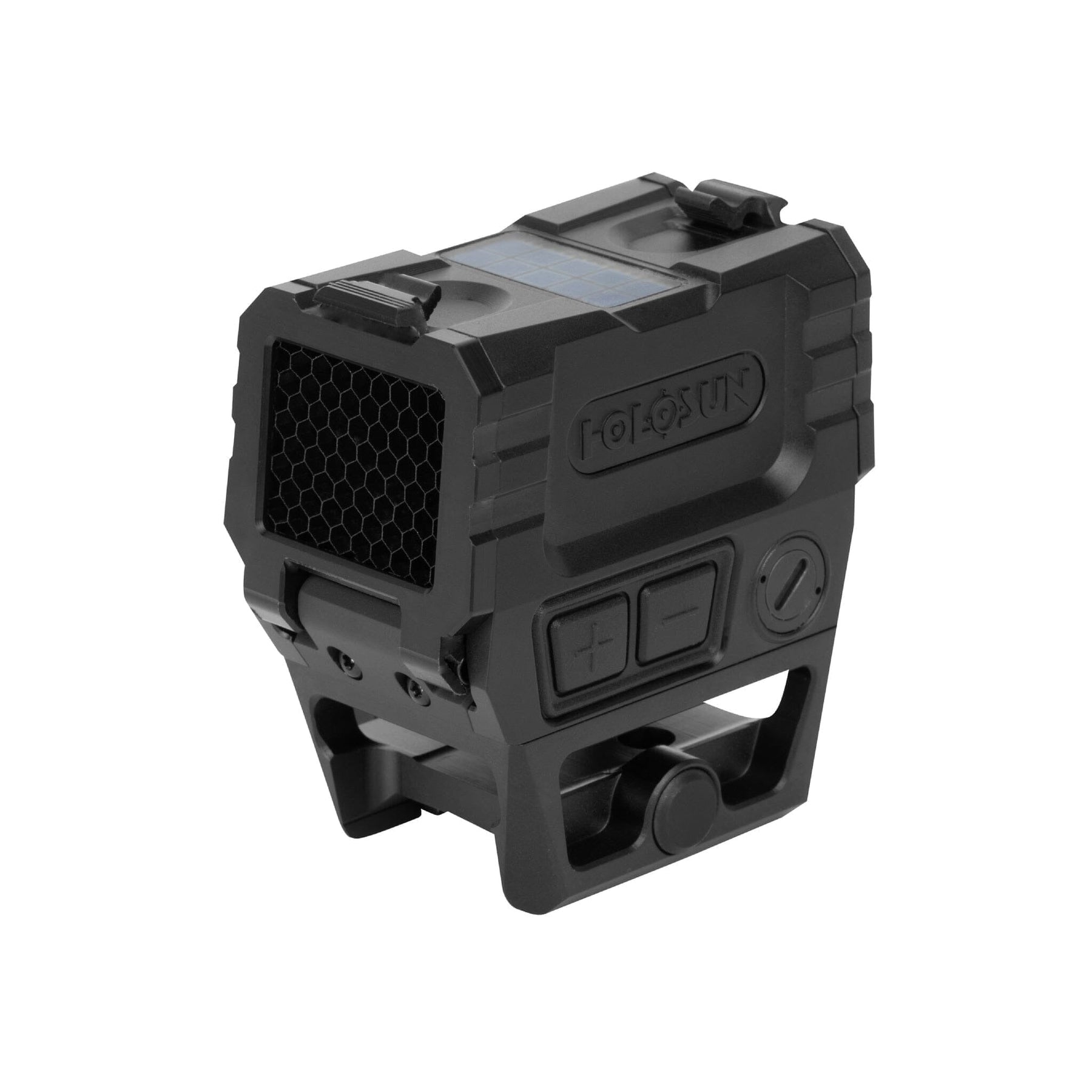 Holosun AEMS PRO X2 gold dot sight with the Multi-Reticle System of 2 MOA dot, 65 MOA circle or both