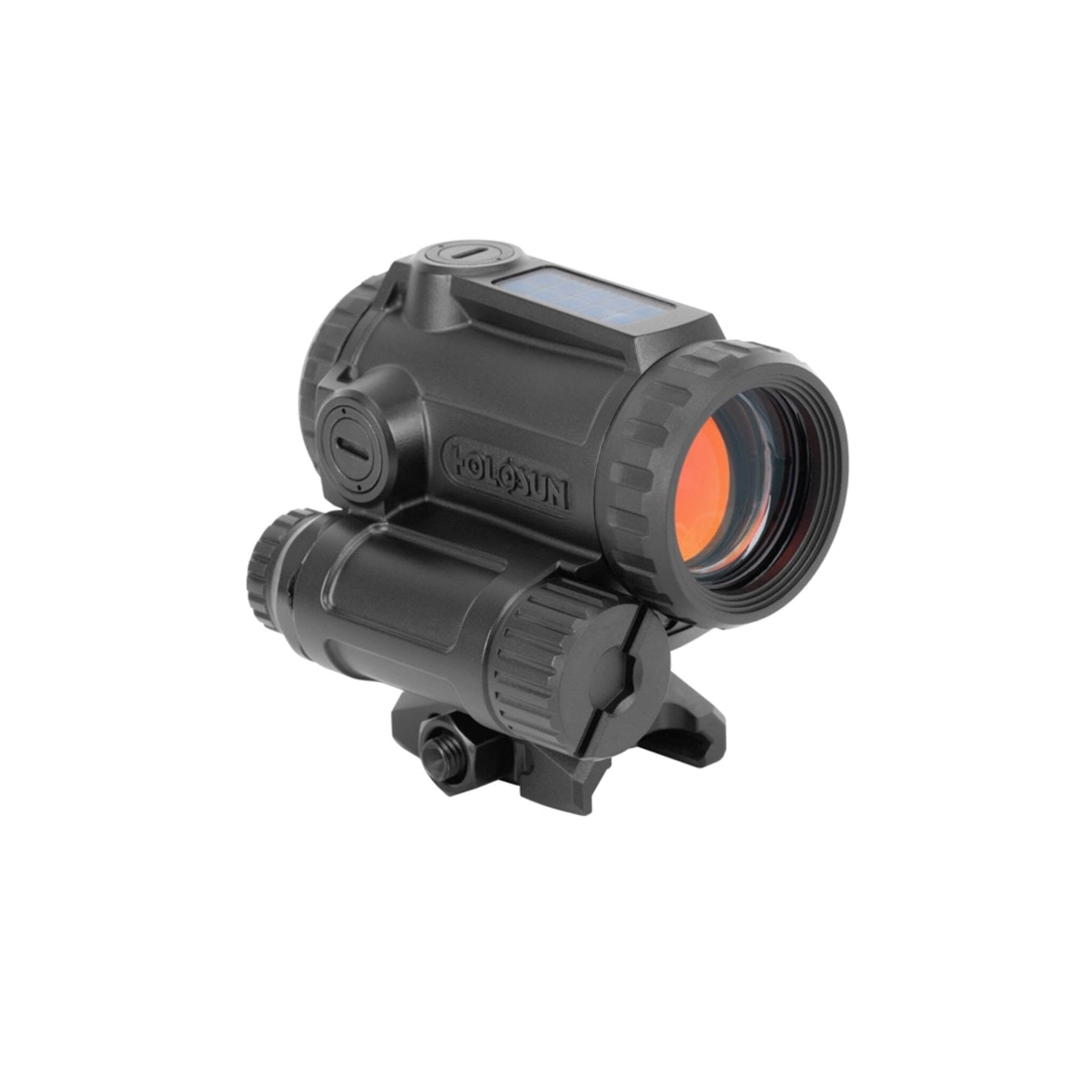 Holosun ARO EVO Dual showing the integrated green and infrared laser apertures