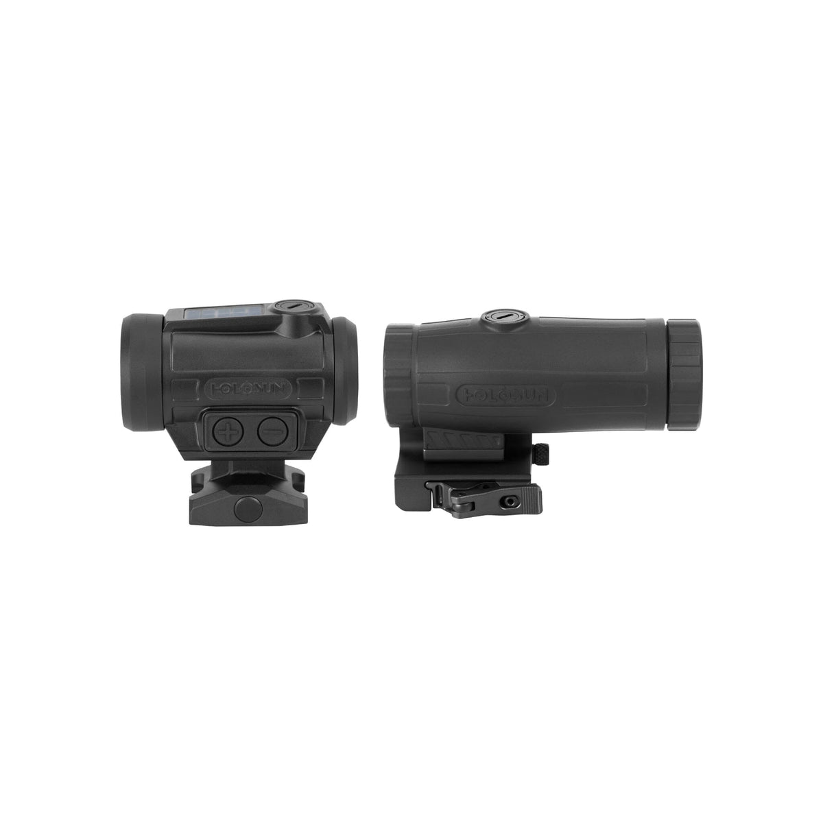Holosun HM3X 3x magnifier from the ARO EVO SPR kit on its flip-to-side quick-detach mount