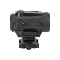 Holosun ARO EVO SPR red dot sight behind its 26 mm enclosed window