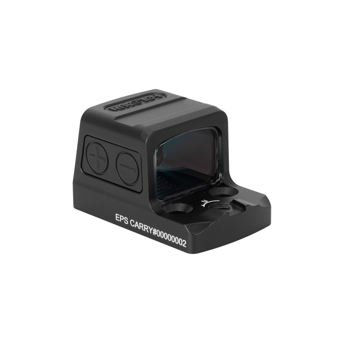 Holosun EPS Carry 6 MOA gold dot sight showing the side-loading CR1620 battery tray