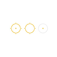 Holosun EPS Carry gold dot sight showing the 2 MOA gold dot inside the 32 MOA circle