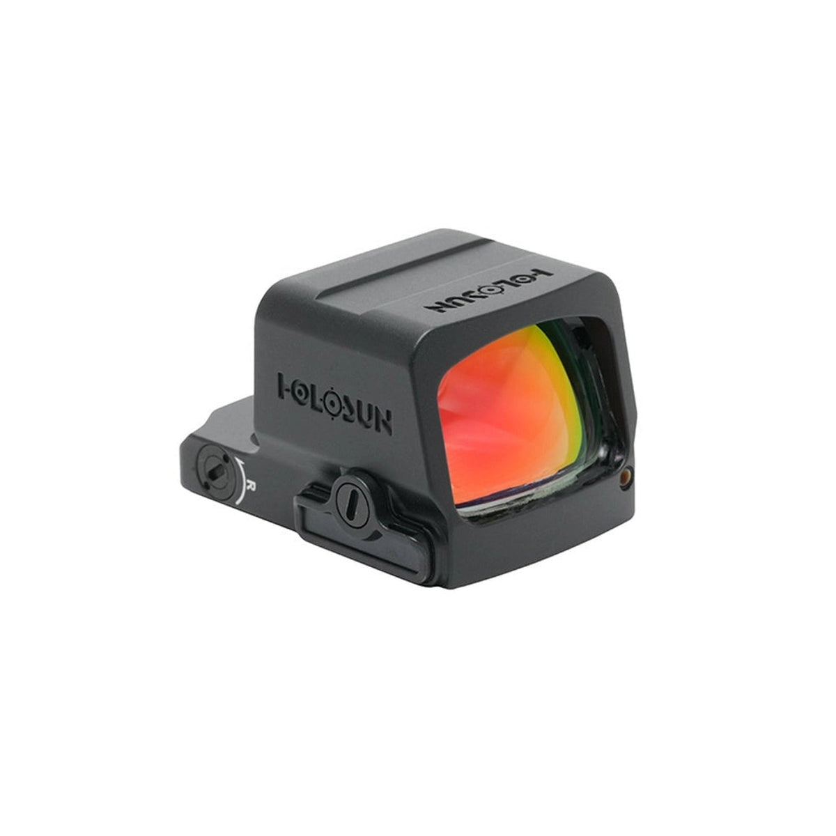 Holosun EPS CORE gold dot sight showing its fixed 3 MOA gold aiming dot at 590nm