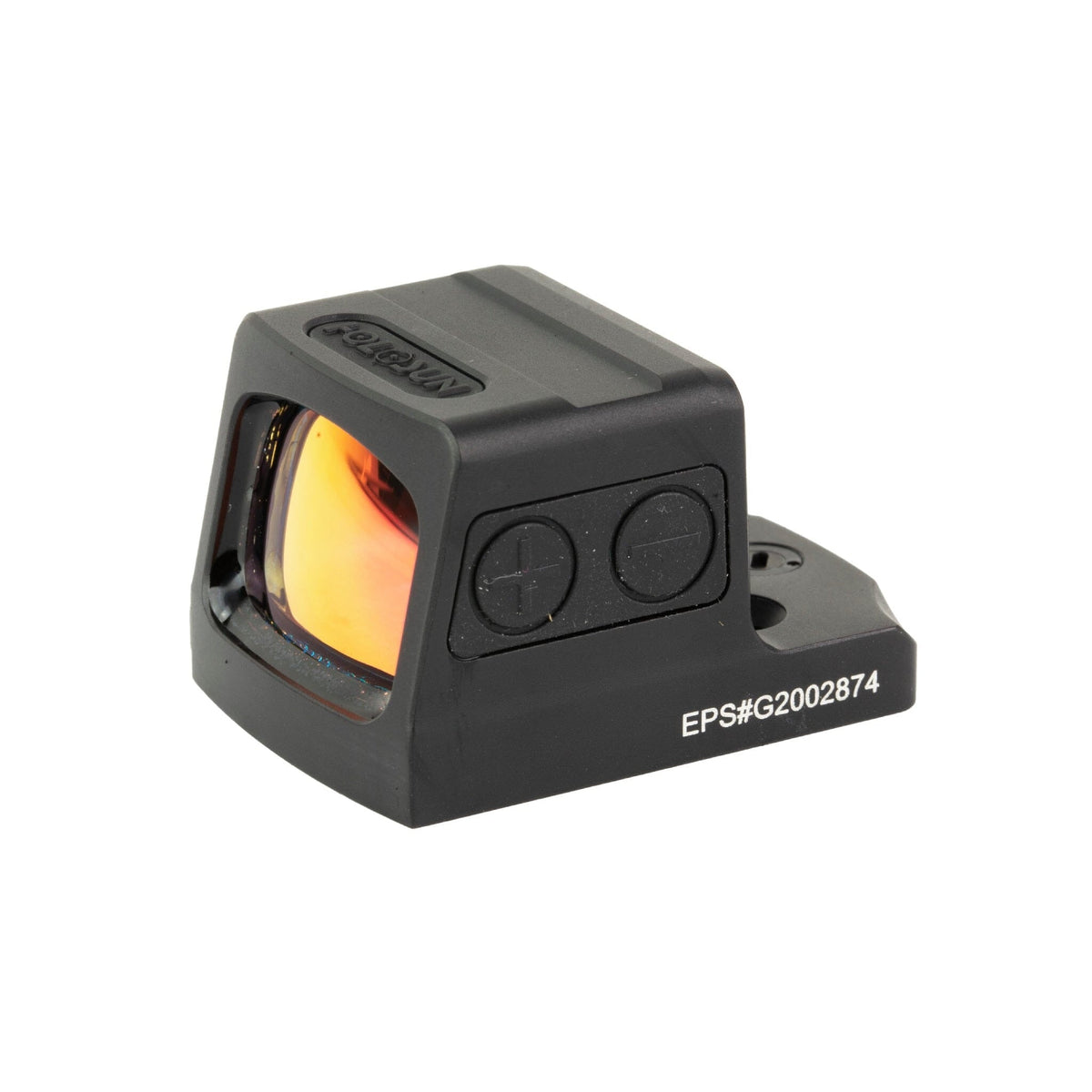 Holosun EPS green dot sight showing the fixed 2 MOA green aiming dot