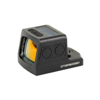 Holosun EPS red dot sight showing the switchable 2 MOA dot and 32 MOA circle reticle