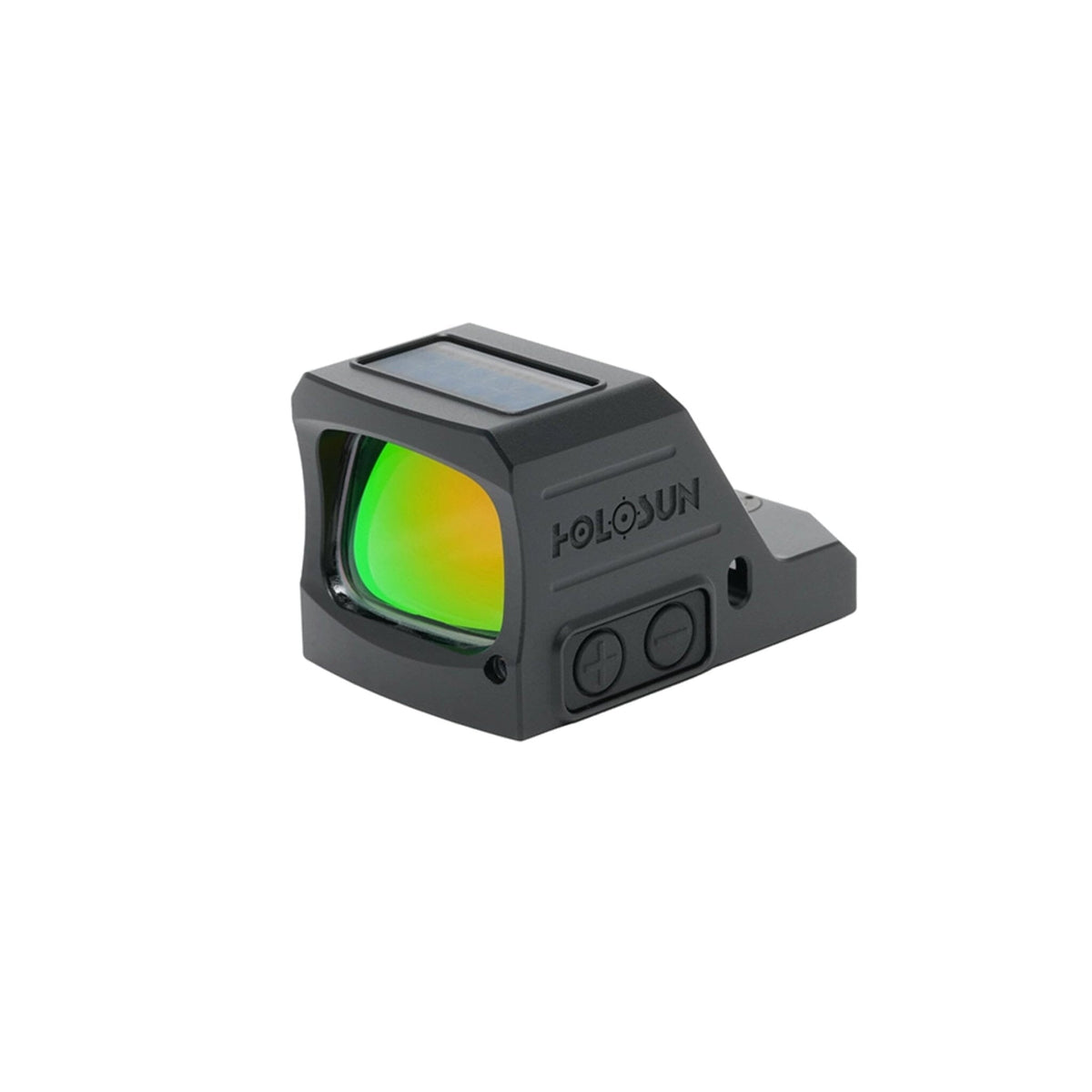 Holosun HE407C X3 green dot sight showing its single 2 MOA aiming dot with no surrounding circle