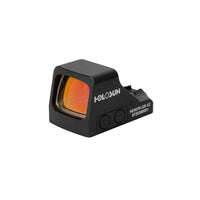 Holosun HE407K-GR X2 open reflex sight showing the 6 MOA green aiming dot
