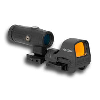 Holosun HE510C-GR green dot sight supplied with the HM3X 3x magnifier as a matched combo