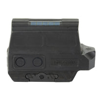 Holosun HE512T titanium red dot sight with the solar panel that backs up its side-tray CR2032