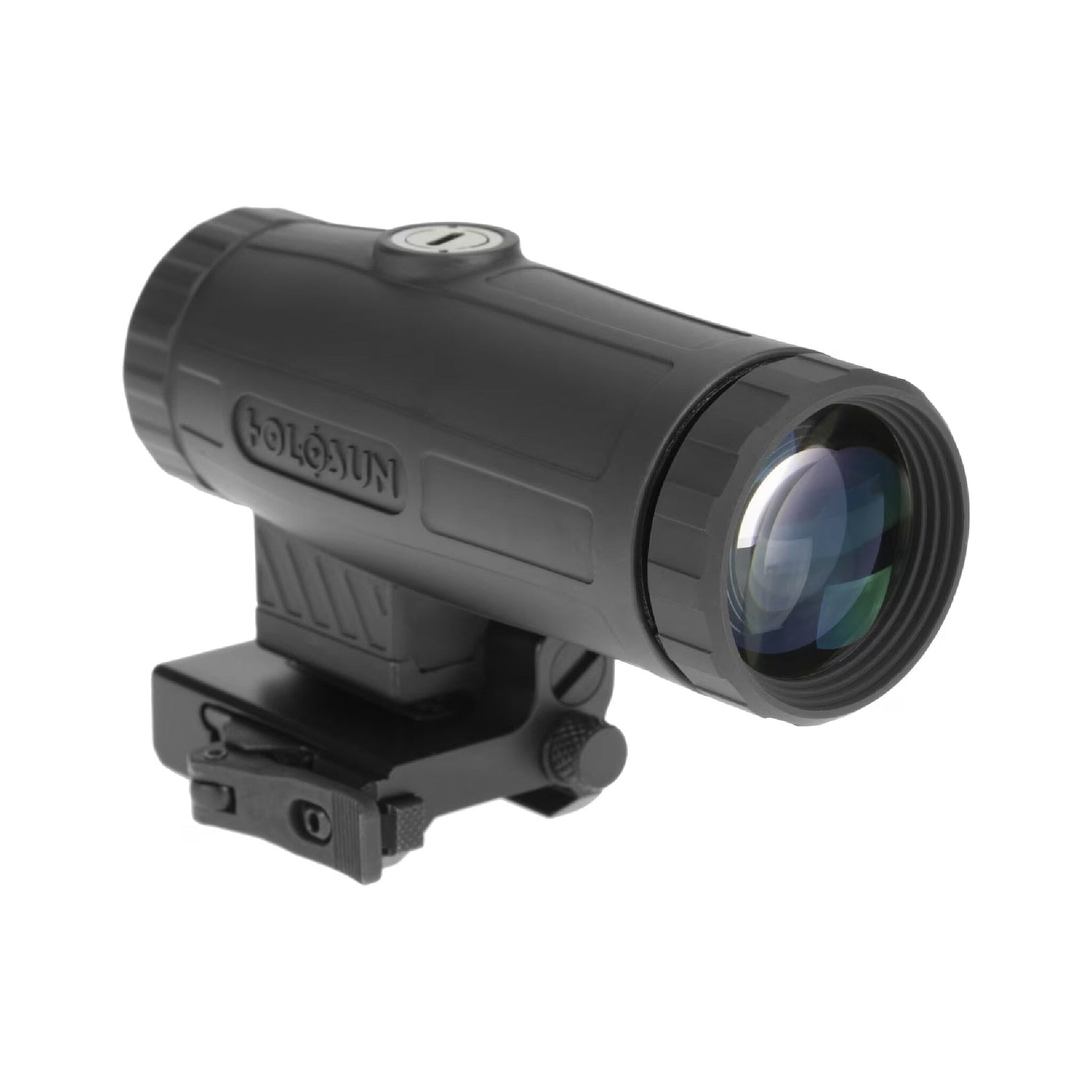 Holosun HM3X 3x magnifier on its quick-detach mount for a repeatable return to zero