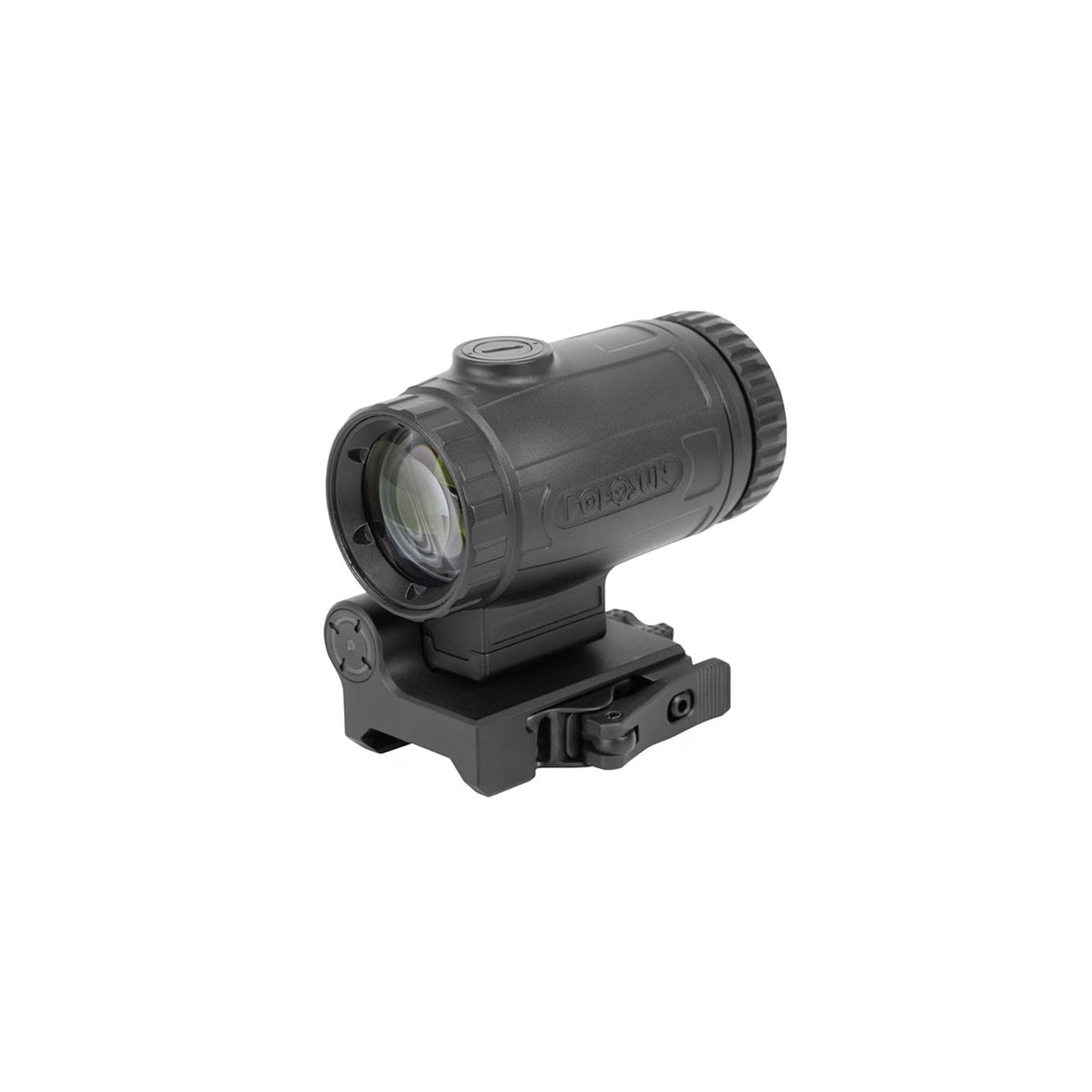 Holosun HM3X Micro 3x magnifier on its ambidextrous flip-to-side quick-detach mount