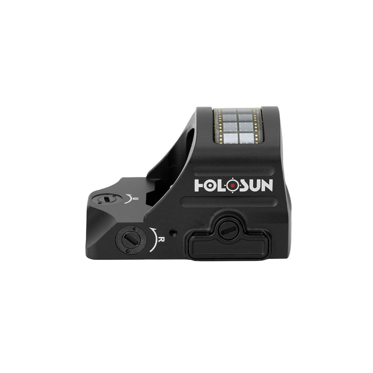Holosun HS407C X2 red dot sight with its open emitter and RMR footprint for slide mounting