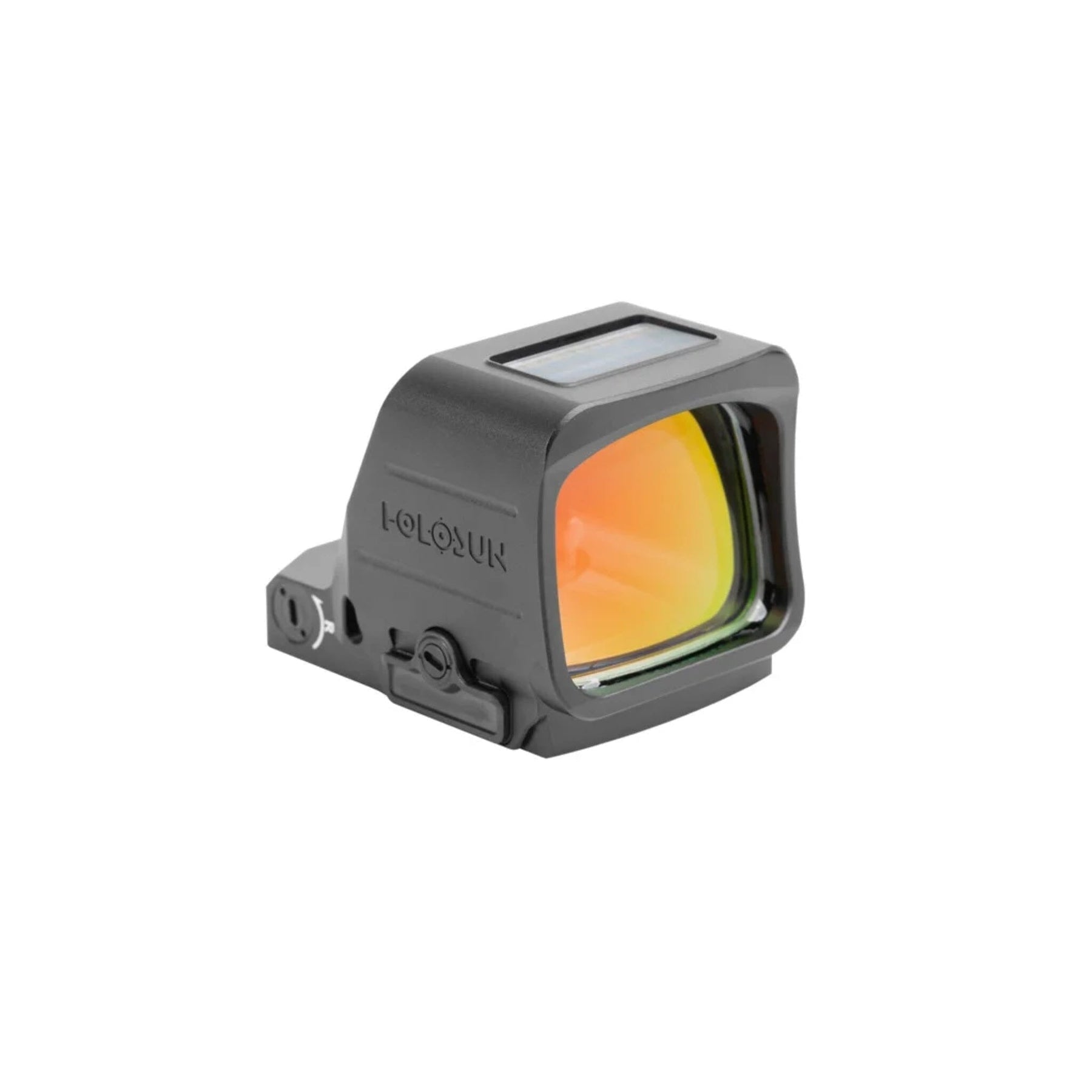 Holosun HS507 ProMax gold dot sight with the Solar Failsafe panel backing the CR1632 cell