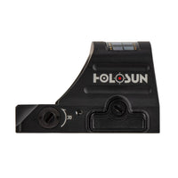 Holosun HS507C X2 ACSS Vulcan red dot sight showing the Solar Failsafe panel on the housing