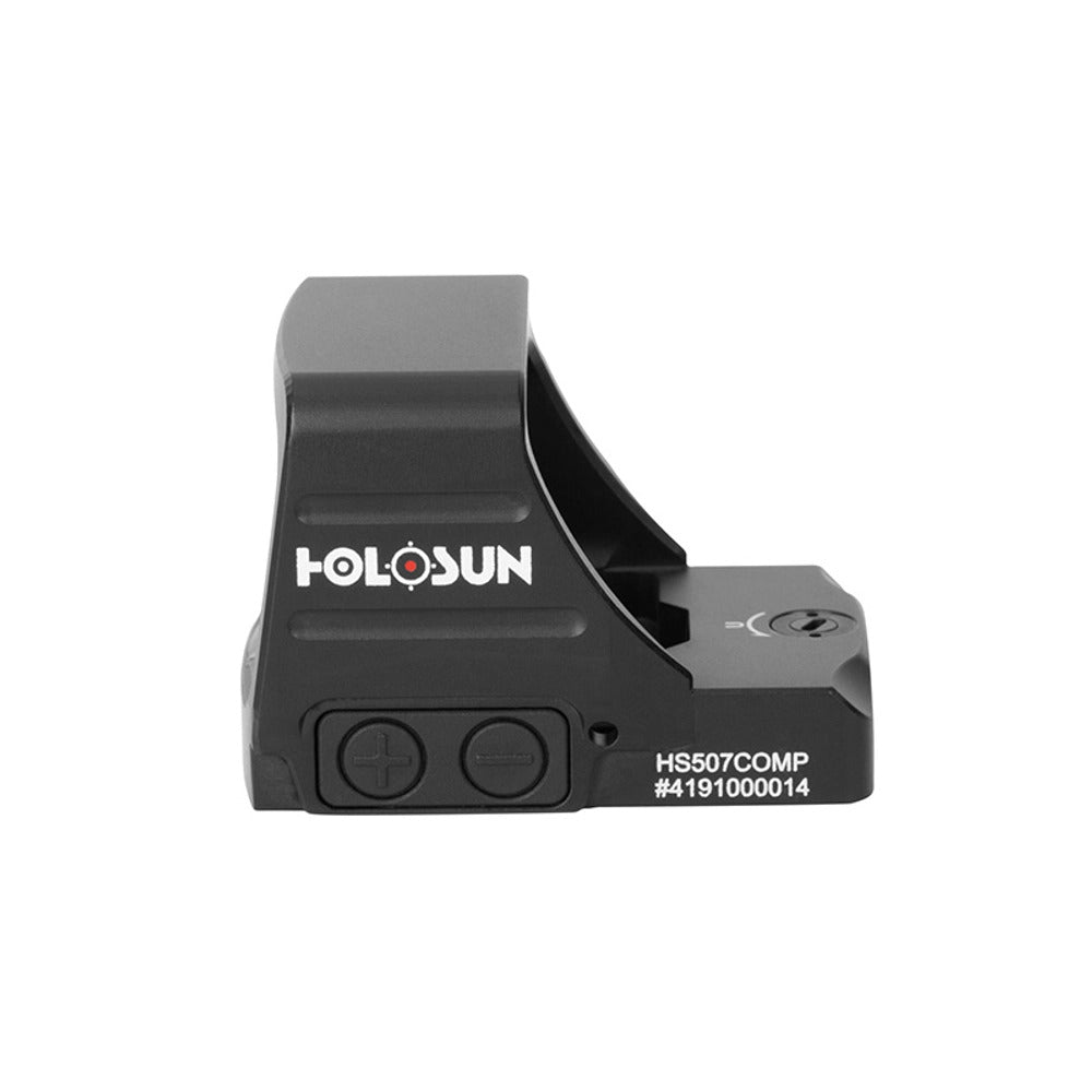 Holosun HS507COMP-GD competition sight with the oversized 1.1 by 0.87in window unilluminated