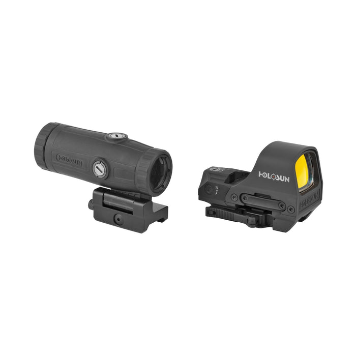 Holosun HS510C red dot and HM3X magnifier combo with the switchable dot, circle or circle dot reticle
