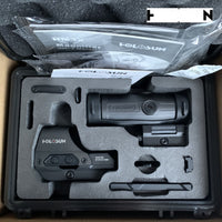 Holosun HM3X magnifier on its flip-to-side quick-detach mount alongside the HS510C sight