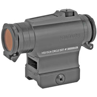 Holosun HS515CM micro red dot sight showing the dot, circle and circle-dot reticle options