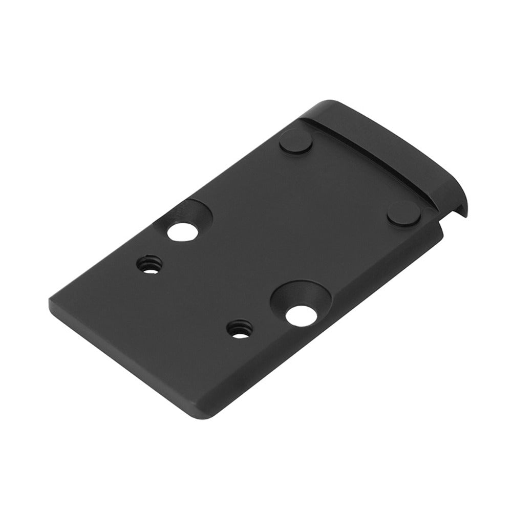 Holosun KPLT-507C K series adapter plate seen lengthways, showing the plate-to-slide screw holes
