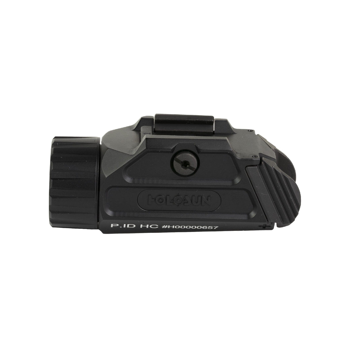 Holosun P.ID HC weapon light showing the ambidextrous switches for momentary and constant output