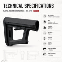 Magpul MOE PR Carbine Stock, adjustable cheek riser AR-15 stock (view 7)
