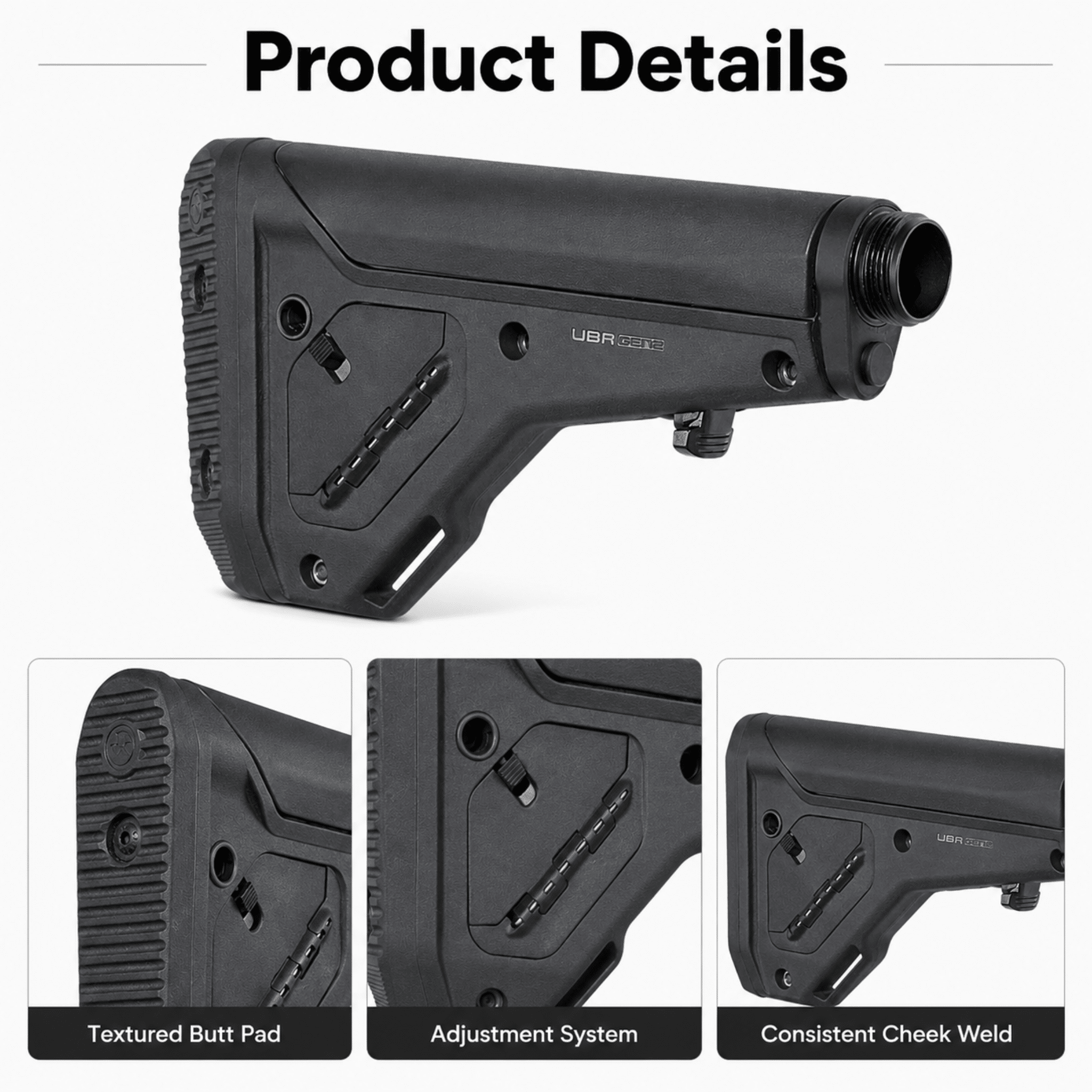 Magpul UBR GEN2 Collapsible Stock for AR15/M4 & AR10/SR25 Rifle Stock Magpul Industries 