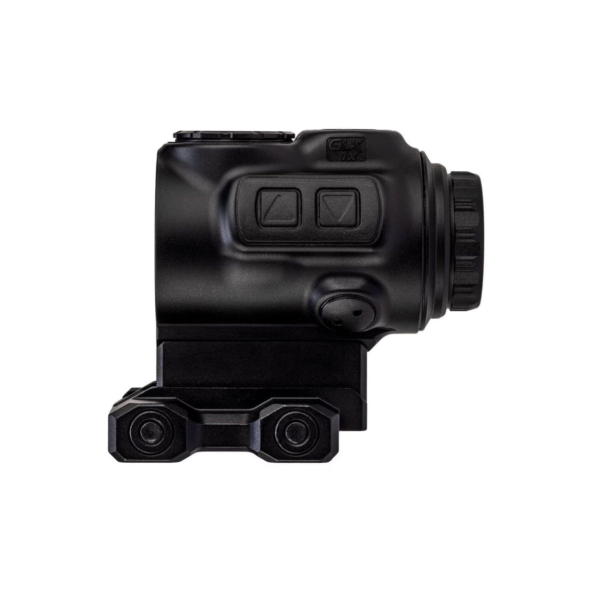 Primary Arms GLx 1X MicroPrism scope showing the 20.5 mm window at fixed 1x magnification